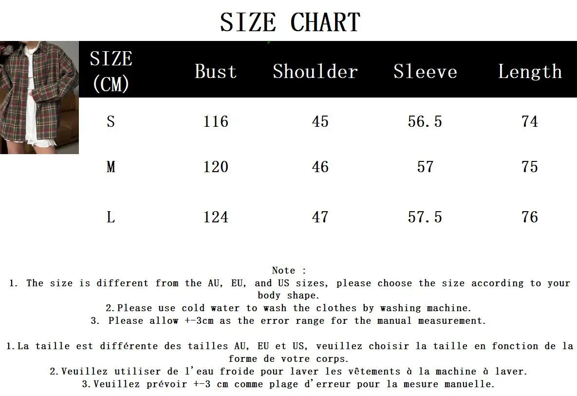 Classic Vintage Plaid Shirts For Women Spring Autumn Single Breasted Long Sleeve Blouse Outerwear Casual Fashion Loose Blouses