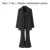 Spring Black Striped Oversized Blazer Women Loose Notched Full Sleeve Suits High Waist Long Flare Pants Halter Tank Tops