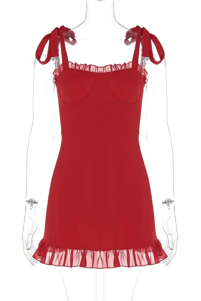 High Waist Backless Sleeveless Mini Dress with Straps