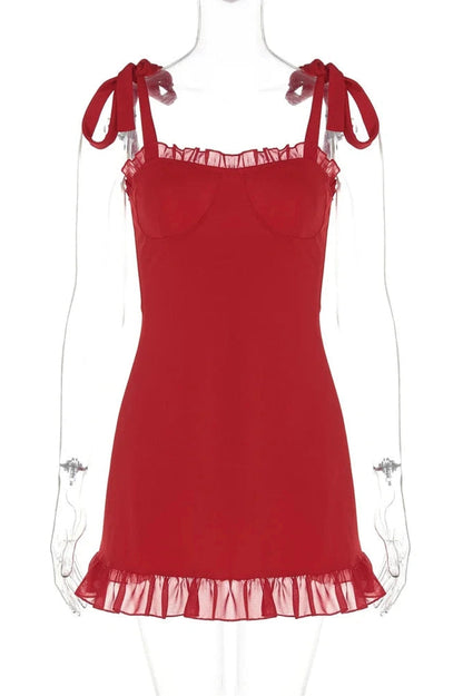 High Waist Backless Sleeveless Mini Dress with Straps