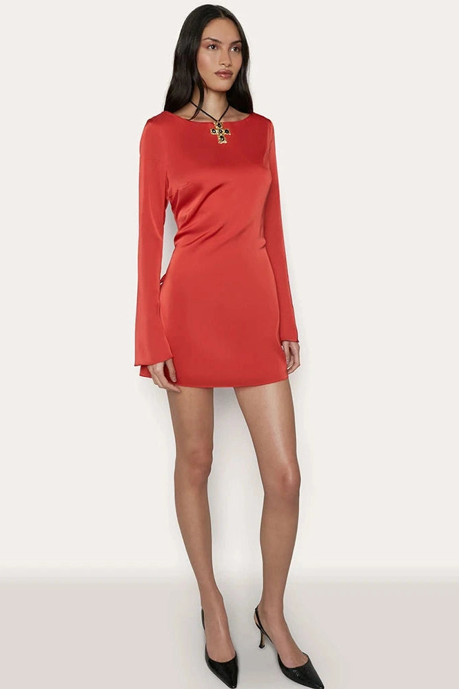 Elegant Lace-Up Slim Fit Mini Dress