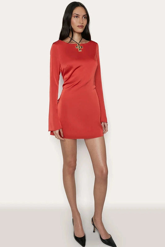 Elegant Lace-Up Slim Fit Mini Dress