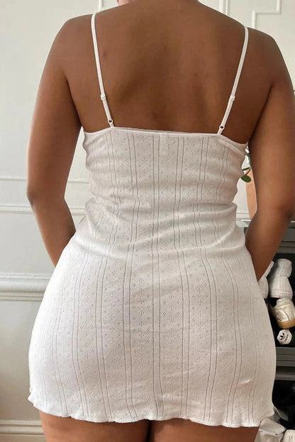 Elegant V Neck Mini Dress with Spaghetti Straps