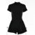 Y2K Cross border Hot Selling Sexy Tight Skirt jumpsuit Spring/Summer New Women’s Round Neck Short Sleeve Zipper Bottom Shirt