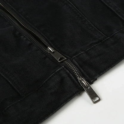 Vintage Cargo Style Denim Jacket