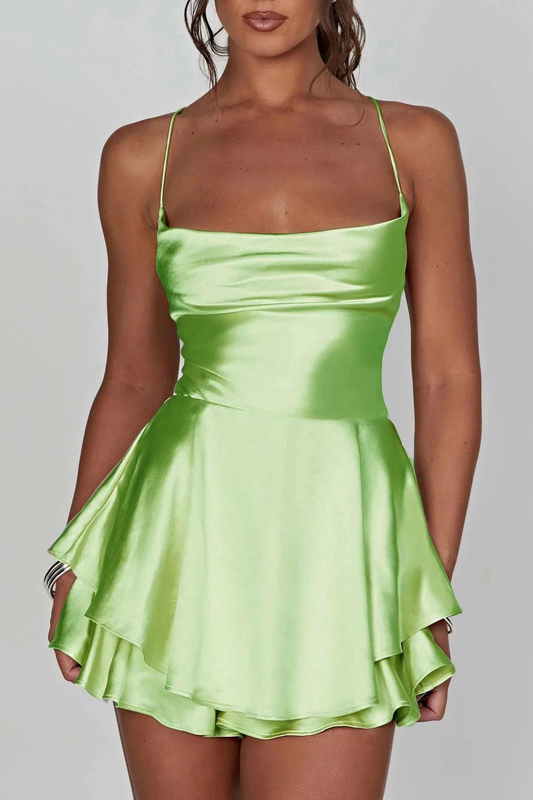 Backless Tie-Up A-Line Mini Dress