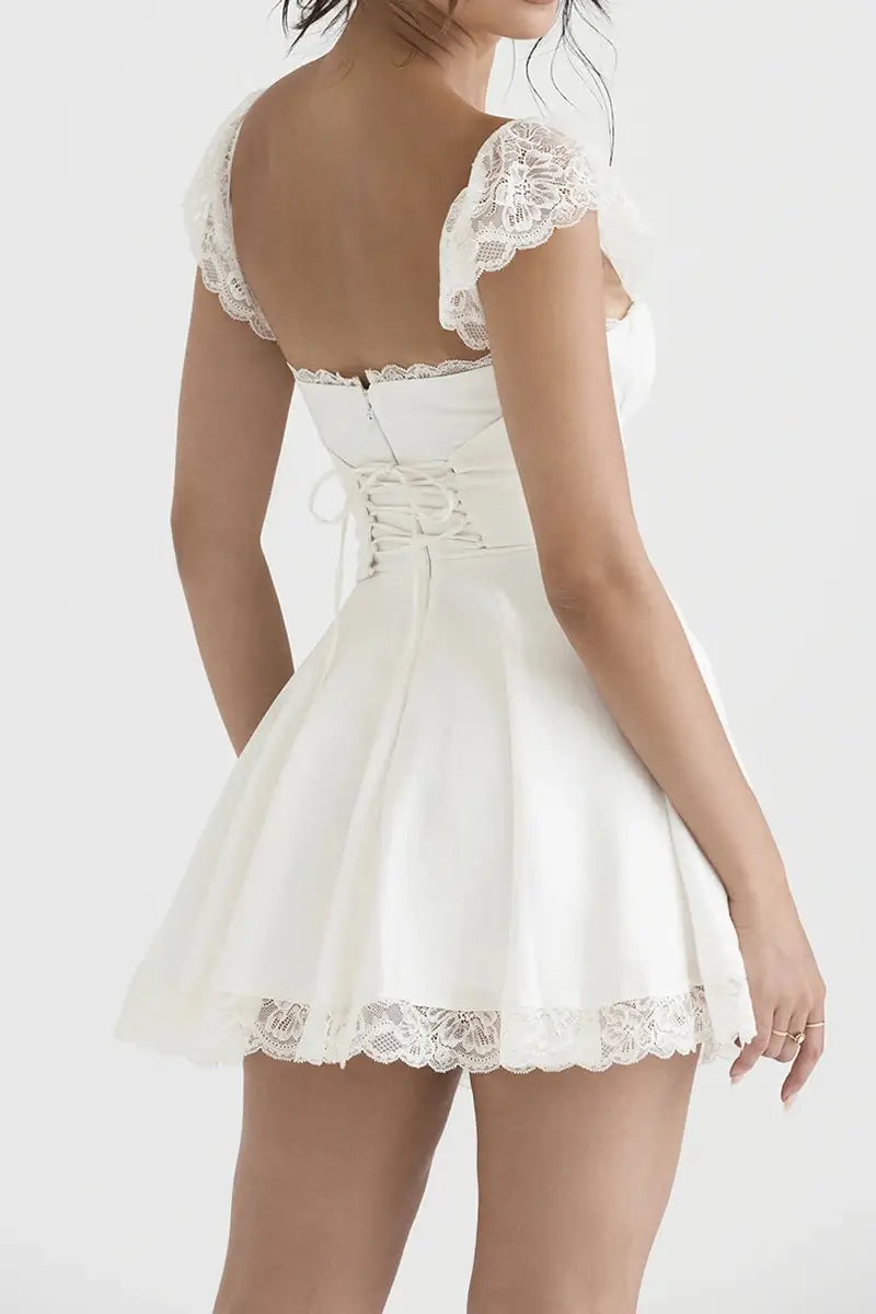 Vintage A-line Mini Dress with Ruched Bust