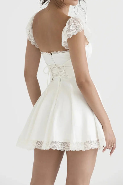 Vintage A-line Mini Dress with Ruched Bust