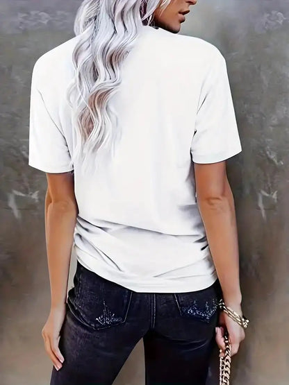 Creative Sun Printing T-shirt Women Hip Hop Summer Tops Crewneck All-Match Short Sleeve Cotton Comfortable Female Clothing