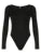 Front Ruched Skinny Long Sleeve Black Bodysuit Women Spring Autumn  Solid Simple Basic Bodys Tops