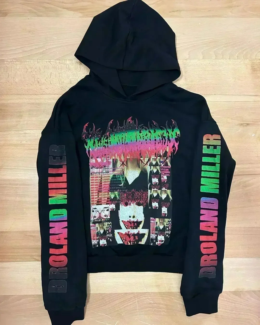 Drolandmiller Y2K Gothic Oversized Grunge Hoodie