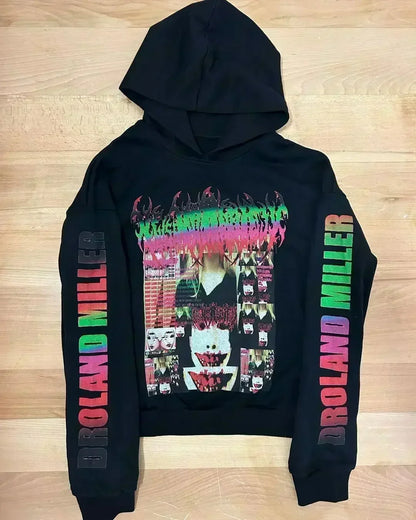 Drolandmiller Y2K Gothic Oversized Grunge Hoodie