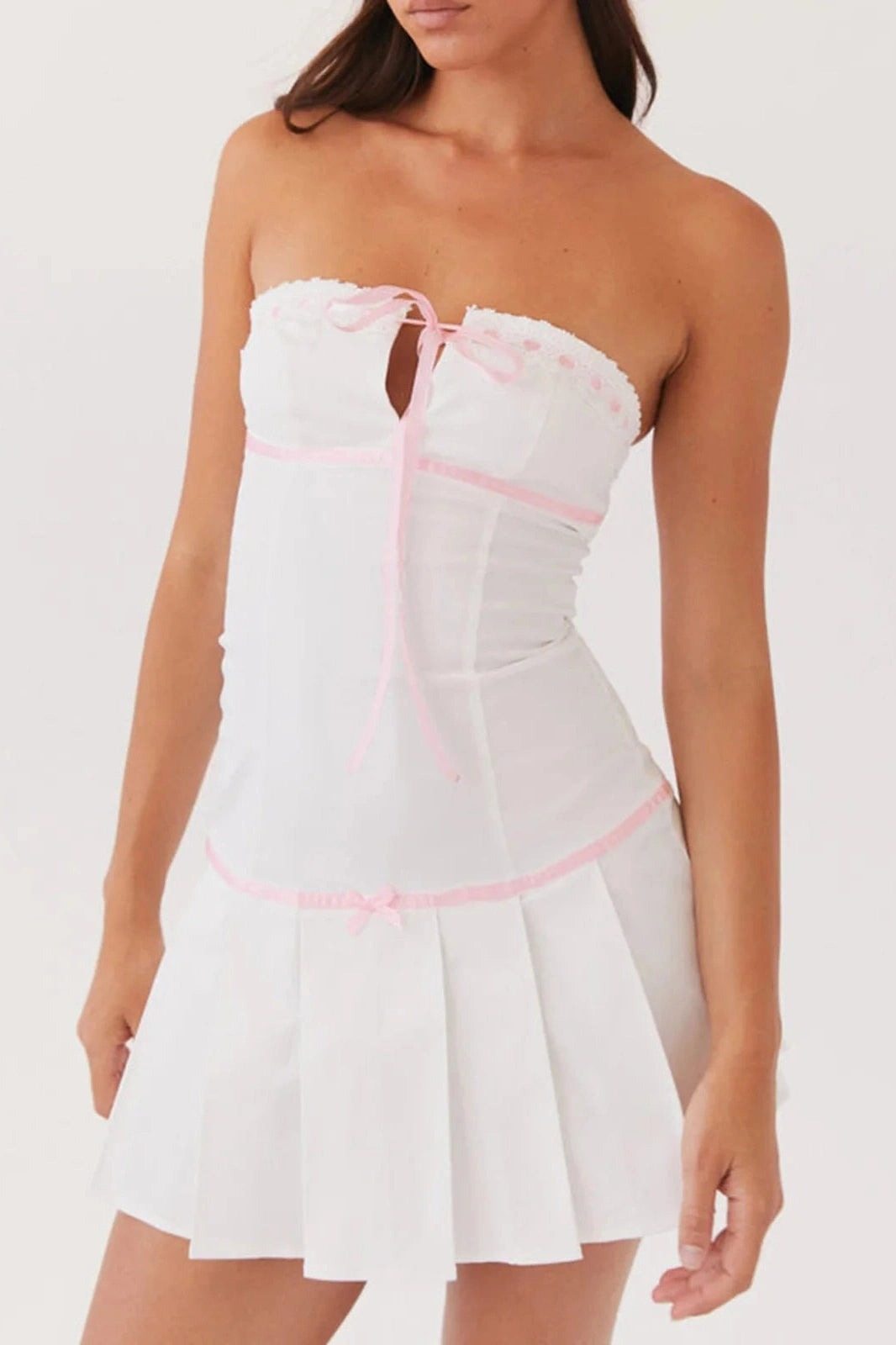 Sleeveless Strapless A-Line Mini Dress