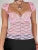See Through Slim Sexy Black Square Collar Lace T Shirts Women Pink Solid Flower Short Sleeve Sweet Balletcore Y2K Tops