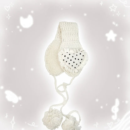 Y2K Knitted Wave Point Love Earmuff