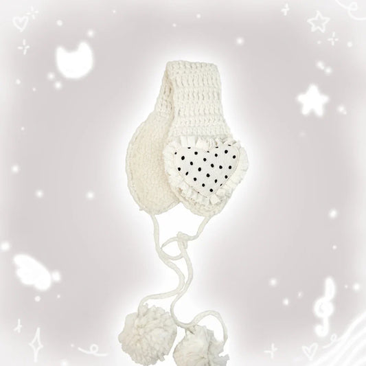 Y2K Knitted Wave Point Love Earmuff