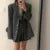 Korean Chic Two-piece Skirt Set Women Single Breasted Blazer Loose Jacket Solid Pleated Mini Skirt Autumn Office Lady Outfits