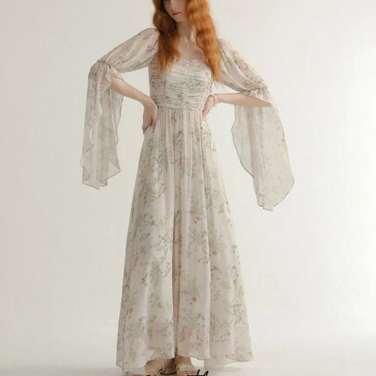 French Vintage Princess Long Dresses Women  Autumn New A-line Elegant Casual Evening Party Dress One Piece Vestidos Mujer