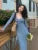 Vintage Chic Knitted 2-piece Dress Set Women Crop Cardigan V-neck Spaghetti Strap Bodycon Midi Dress Autumn New Female Clothing