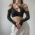 Europe and the United States y2k summer new women’s solid color halter halter halter crop back sleeved blouse
