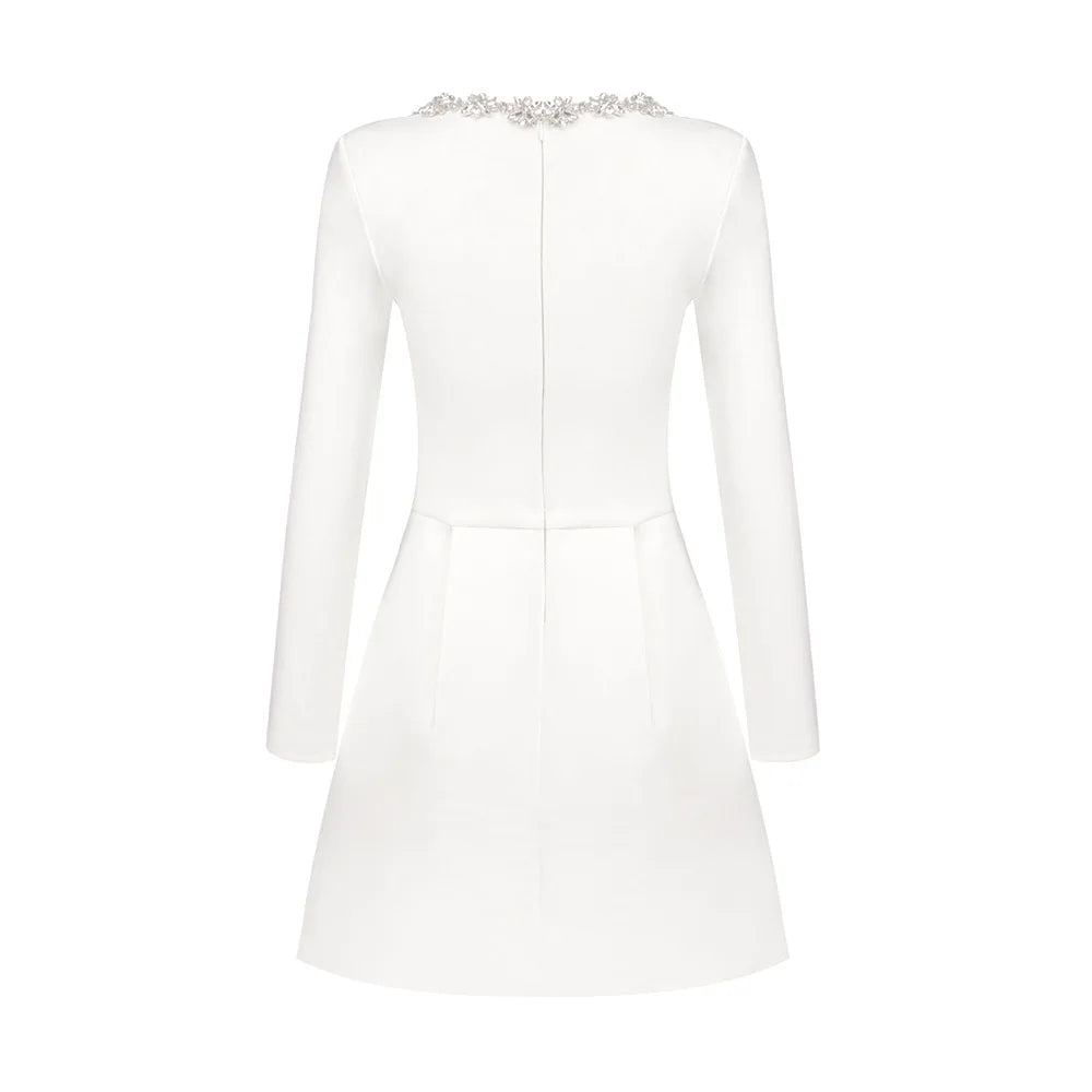 Illyria Long Sleeve Rhinestone A Line Dress