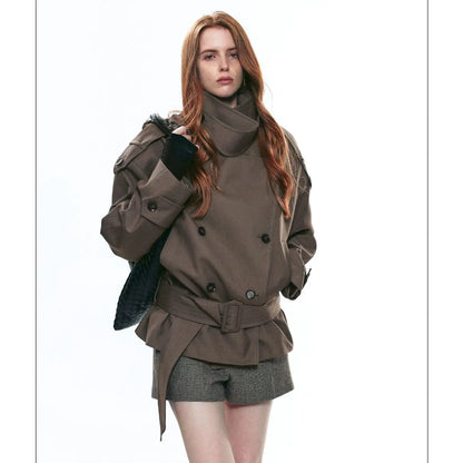 Long Sleeve Retro Trench Jacket