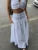 White Pleated 2 Piece-Set Maxi Skirt Women V-Neck Cropped Top And Patchwork Fashion Long Skirt Sets Ladies Solid Outfits