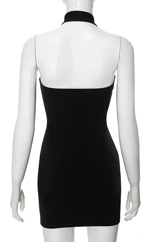 Halter Corset Mini Dress with Hollow Out Detail
