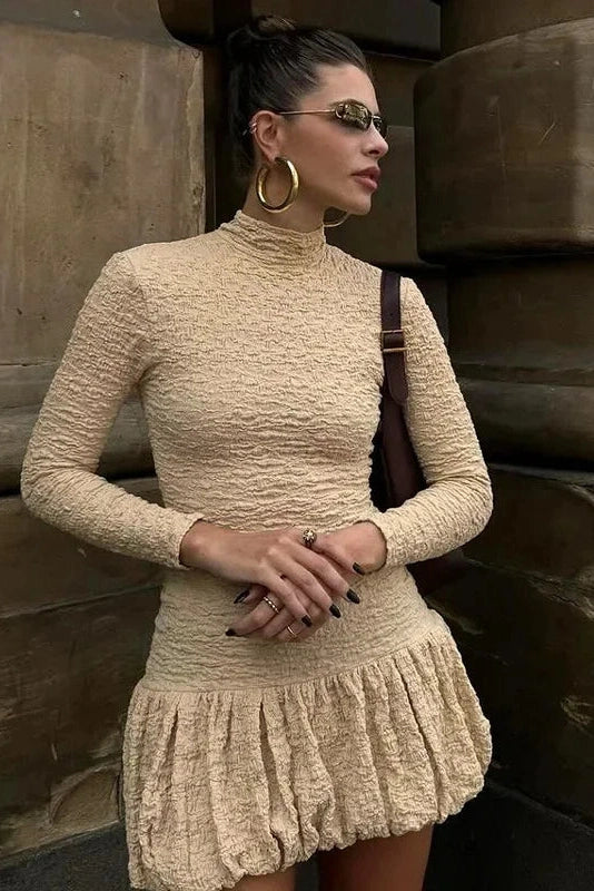 Elegant Long Sleeve Mini Dress