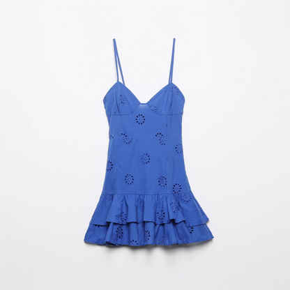 Spring New Women’s Fashion and Elegance Slim Fit Versatile Layered Decorative Short Strap Dress
