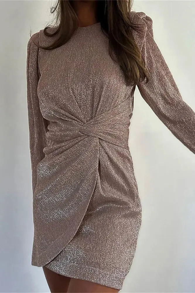 Glitter Patchwork Mini Dress