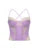 Contrast Lace Patchwork Black Goth Y2K Camisole Women Front Ruched Back Cross Slim Cute Mesh Crop Top