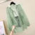 Women Elegant Long Sleeve Perspective Sheer Sunscreen Chiffon Blouse Korean Fashion Loose Shirt Women Summer Beach Cardigans