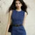 Casual Sleeveless Denim Dresses Women Elegant Slim Fit O-neck Slit Denim Dress Female Autumn Chic Street All-matching Robes