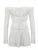 Korean Fashion Slash Neck Elegant Long Sleeve A Line White Dress Women Shirring Slim Waist Simple Sweet Japanese Clothing