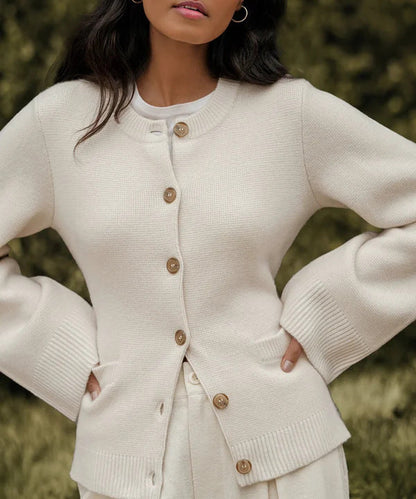 Cárdigan elegante de punto para mujer con botones y bolsillo | Ideal para otoño/invierno