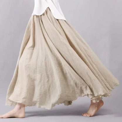 Skirts For Women Female Bohemian Beach A Line Dress Double Layer Elastic Waist Long Maxi Comfortable Temperament Skirts