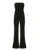 Black Solid Strapless Elegant Long Jumpsuits For Women Slim Wide Leg Flared Rompers Simple Fashion Vacation Overalls