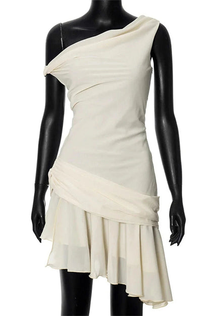 Off-Shoulder Mini Dress with High Waist