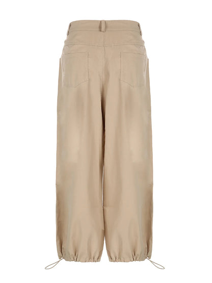 Street Style Casual Loose Adjustable Waist Baggy Cargo Pants Women Fashion Streetwear