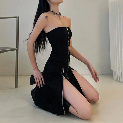 Cyber Punk Split Midi Dress