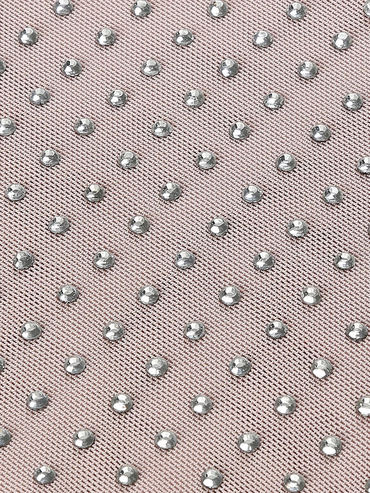 Sparkling Elegant Rhinestone Mesh Halter Backless Party Dress