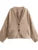 Female Autumn Commute Outwear Pocket Fashion V-Neck Long Sleeve Patchwork Streetwear Solid Cropped Coat Ladies Jacket New