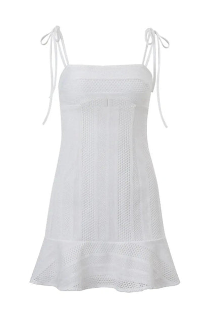 Spaghetti Strap Mini Dress with Hollow Out Detail