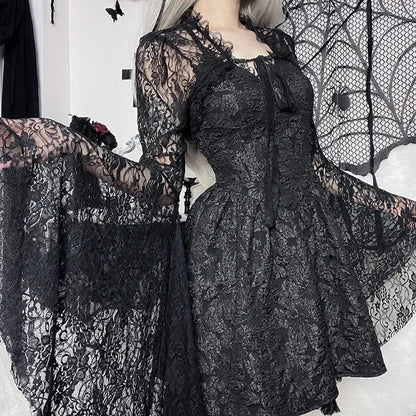 Long Sleeve Punk Mesh Top