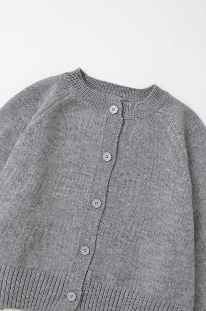 Solid Cropped Cardigan Sweater Women Autumn Long Sleeve O Neck Single Breasted Jumpers New Casual Fashion Knitted Outerwear