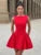 Backless High Waist A-line Sexy Mini Dress For Women Robe Fashion Solid O Neck Bodycon Club Party Sexy Dress Elegant