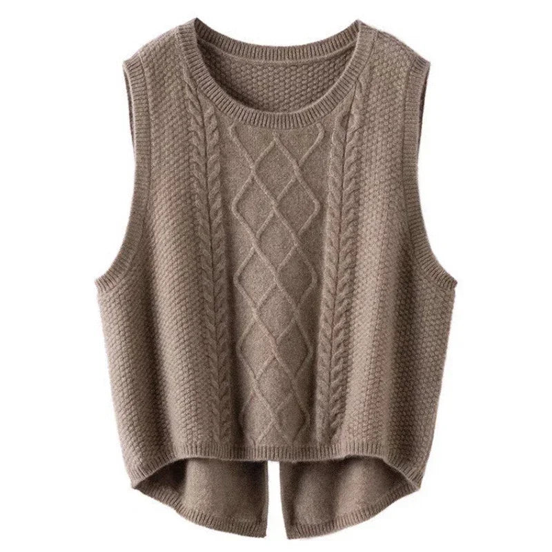 Women V-neck Sweater Vest Solid Sleeveless Preppy Style Sweet Knitted Vest Female Casual Pullover Waistcoat Fall Winter