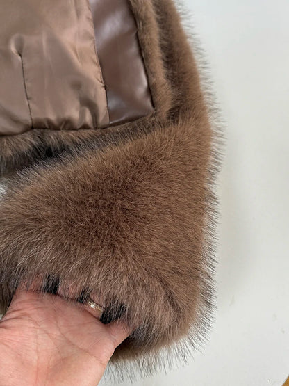 Chic Brand Icon Fashion Kendall Jenner Brown Gradient Faux Fur Jacket Women  Winter New Luxury Cropped Fox Fur Coat