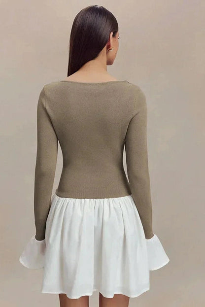 Slim Flare Sleeve Mini Dress